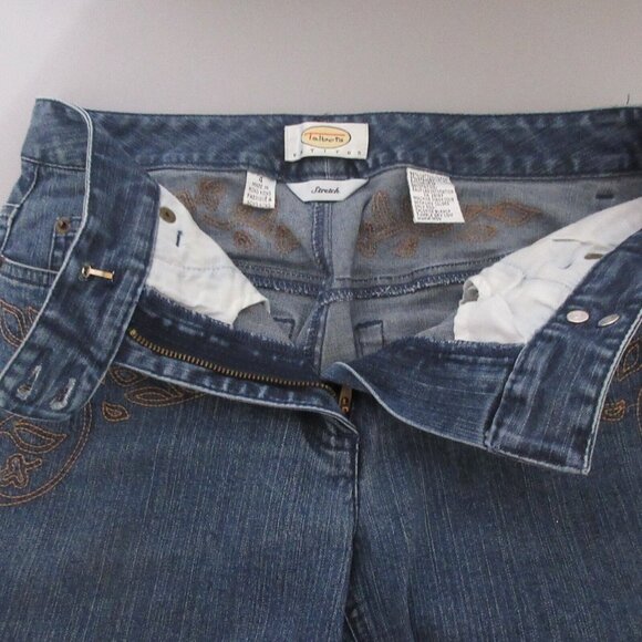 Talbots Womens Size 4 Petites Jeans Bootcut Blue 5-Pocket Stretch Embroidered - Picture 7 of 8